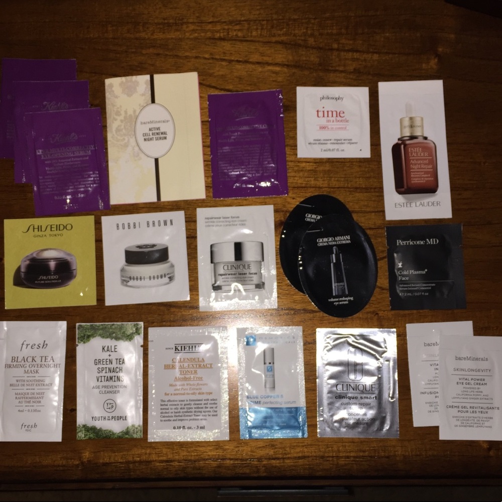 Lot of luxury cosmetic skin samples